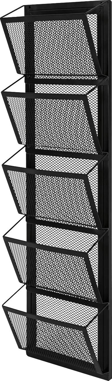 Organizér na spisy, 5 úrovní, nástenný, čierny