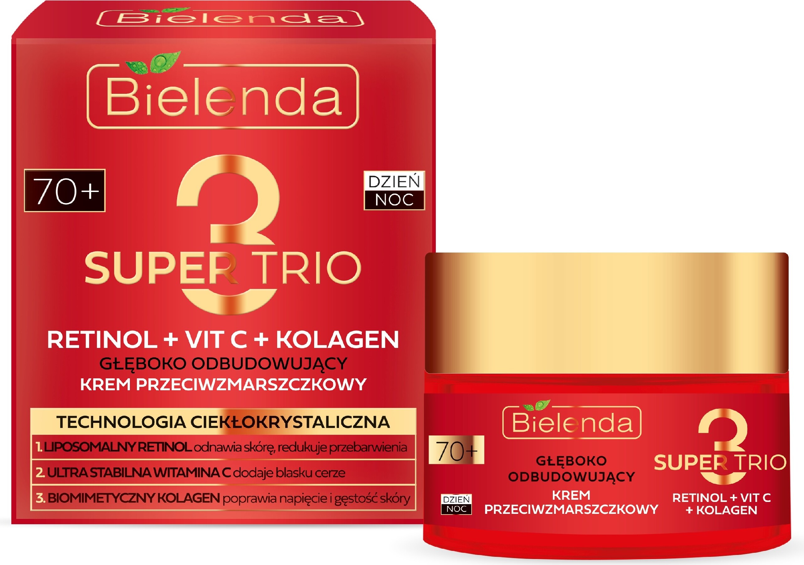 Bielenda Professional Bielenda SUPER 3 Trio Retinol + Vit C+ Kolagen 70+ 50 ml