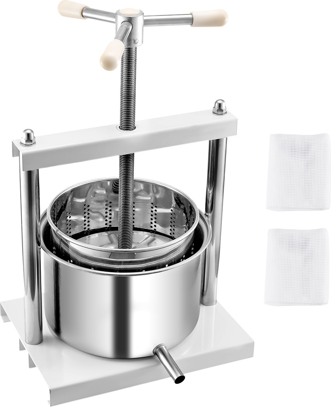 SucceBuy Manuelle Obstweinpresse für die Weinherstellung zu Hause, 1,45 Gal/5L Edelstahl LD-SS5