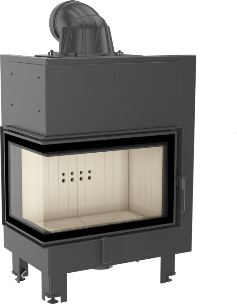 Oceľový krb MBM ľavostranné 10 kW Ø 200 ohýbalo sklo