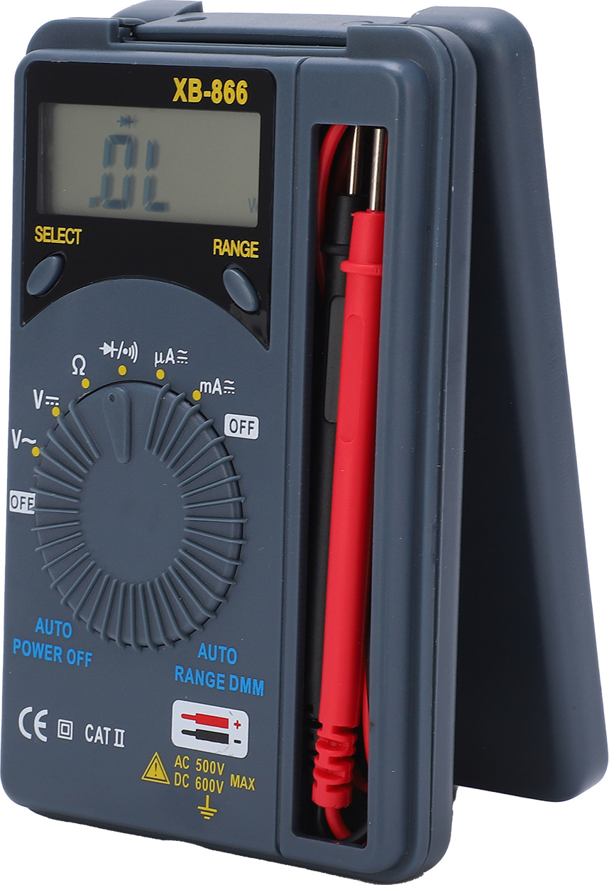 XB866 Vreckový multimeter Digitálny displej Viacúčelový prenosný voltmeter s veľkým rozsahom a vysokou presnosťou