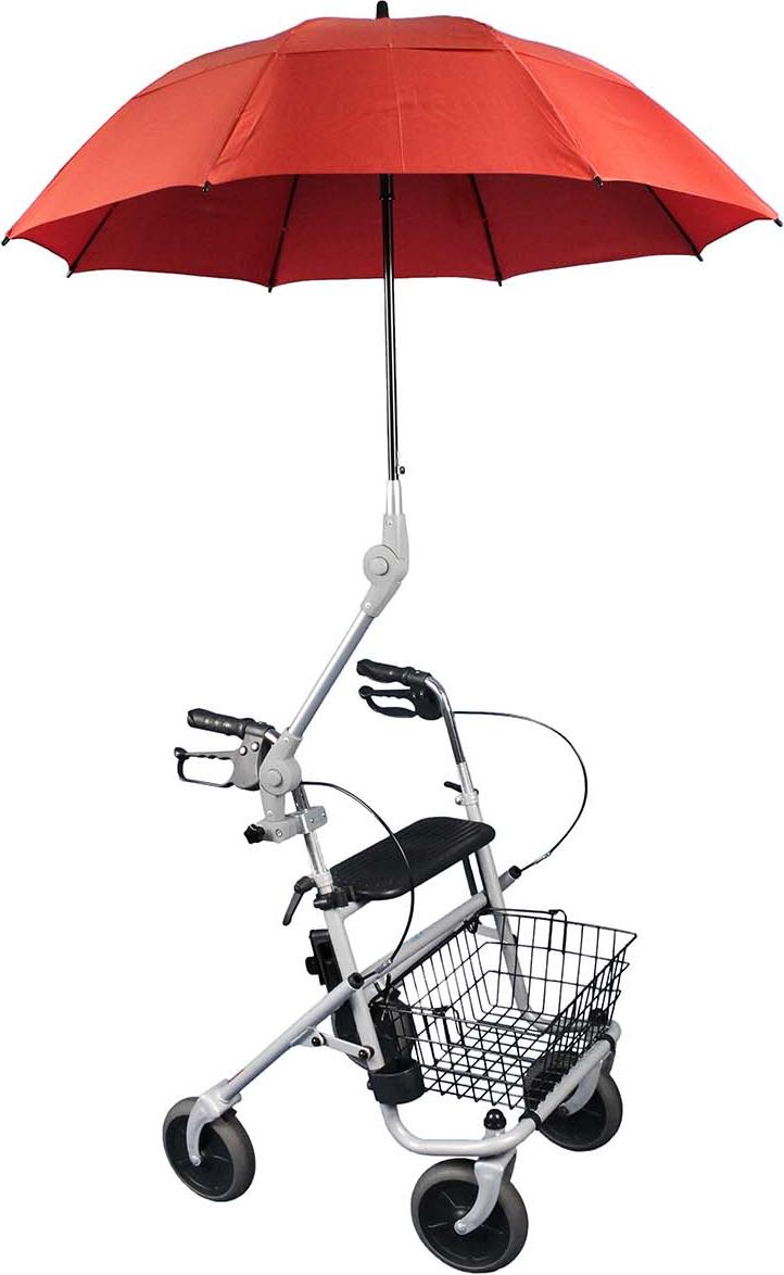 Rolko Protektor Rollatorregenschirm, Rollatorschirm, Rollatorsonnenschirm rot 150200046