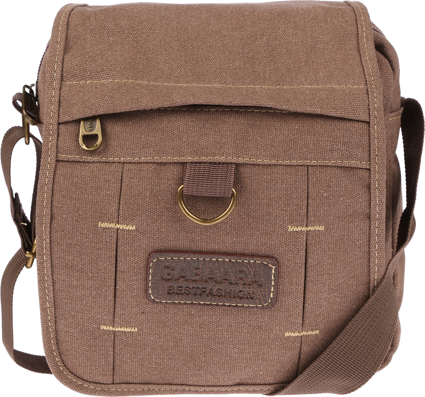 Markenlos Damen Herren Tasche Canvas Umhängetasche Schultertasche Crossover Bag Handtasche Braun