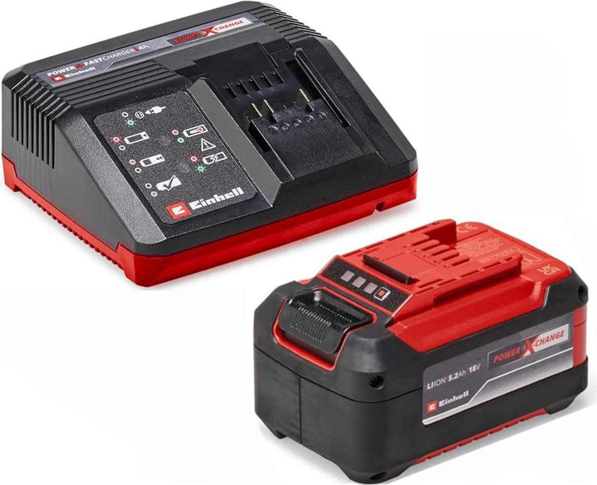 Einhell Starter Kit 5,2 Ah Akku 18V und Fastcharger 4 A 80 min Ladezeit 18 V 4512114