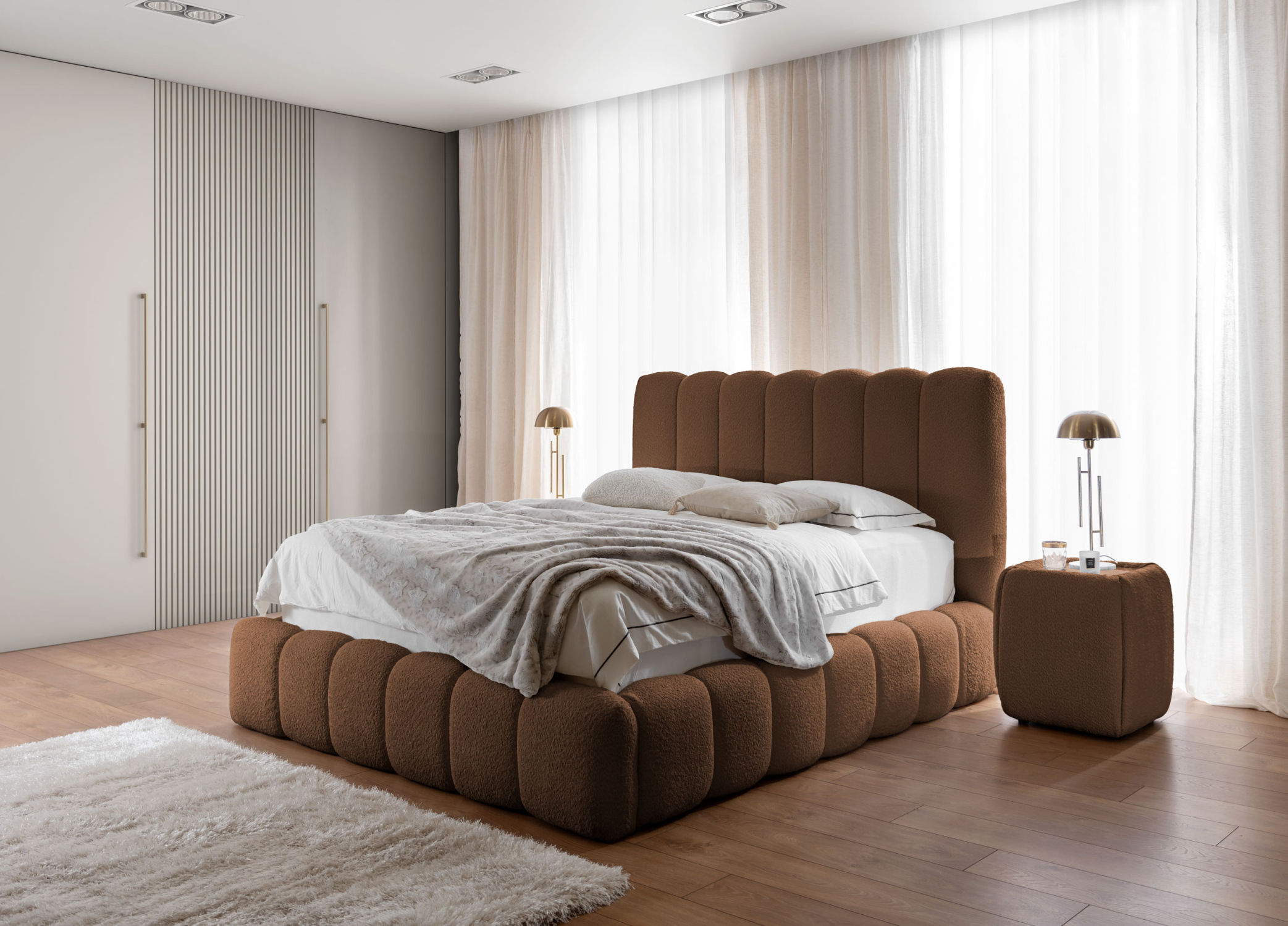 Manželská posteľ 140x200 ZOLY - hnedá