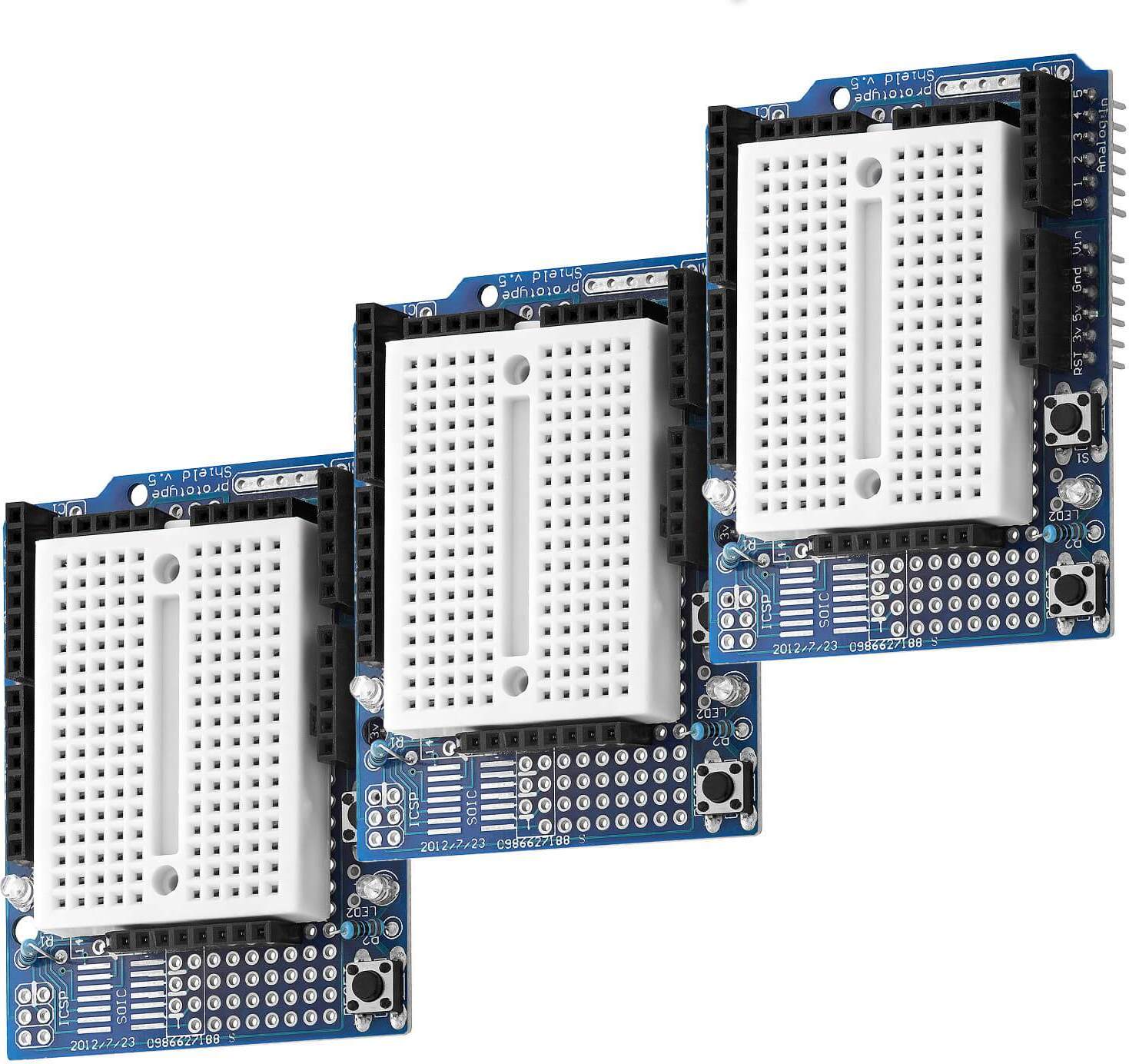 AZDelivery AZ-Delivery Shields Prototyping Prototype Shield Mini Breadboard für UNO R3, 3x Shield C 2-14