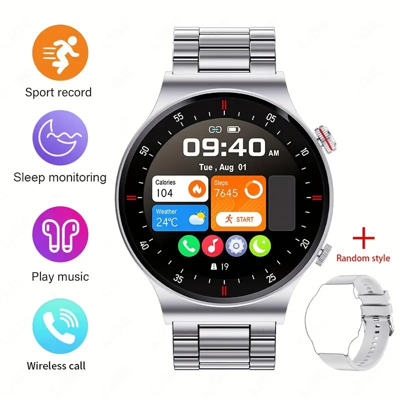 LIGE mit Volltouchscreen & Anrufbeantwortung –Wasserdichter Fitness-Tracker, Multi-Sportmodi, Drehknopf, magnetischem Laden, Kompatibel mit Android & iOS