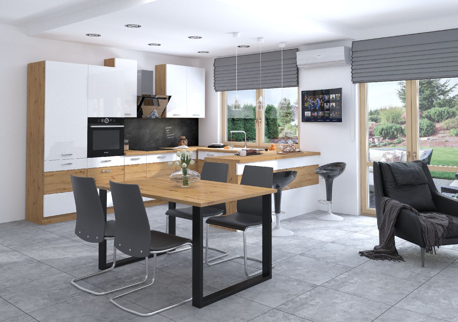AmBi24 Esstisch IMPERIAL Tisch Metallbeine 138x90 Artisan