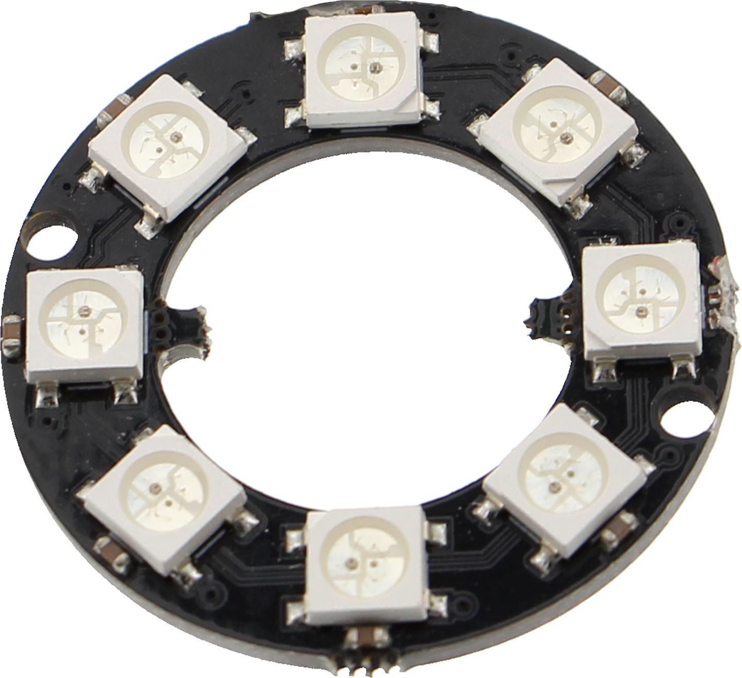 Funduino LED Ring (WS2812, vergleichbar mit Neopixel) Größe: 8 Pixel Angelötete Stiftleiste: Nein LED Ring (WS2812, vergleichbar mit Neopixel) : 8 Pixel Nein
