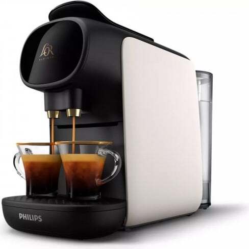 Philips l'Or Barista Sublime kávovar na kapsule, Satin Blanc, detekcia dvojitých kapsúl, 1 alebo 2 šálky, nastaviteľný odkvapkávač, LM9012/00