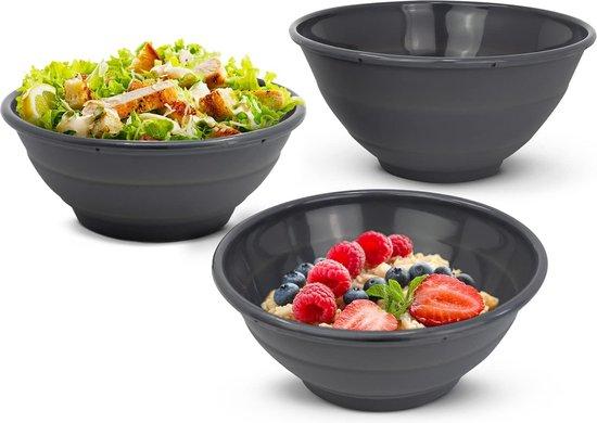OEM Silikonische Opvouwbare Kom, 16-24 cm, grau, für das Servieren, Lagern und Frische halten, Früchte- und Salatkom für Küche und Camping 2026