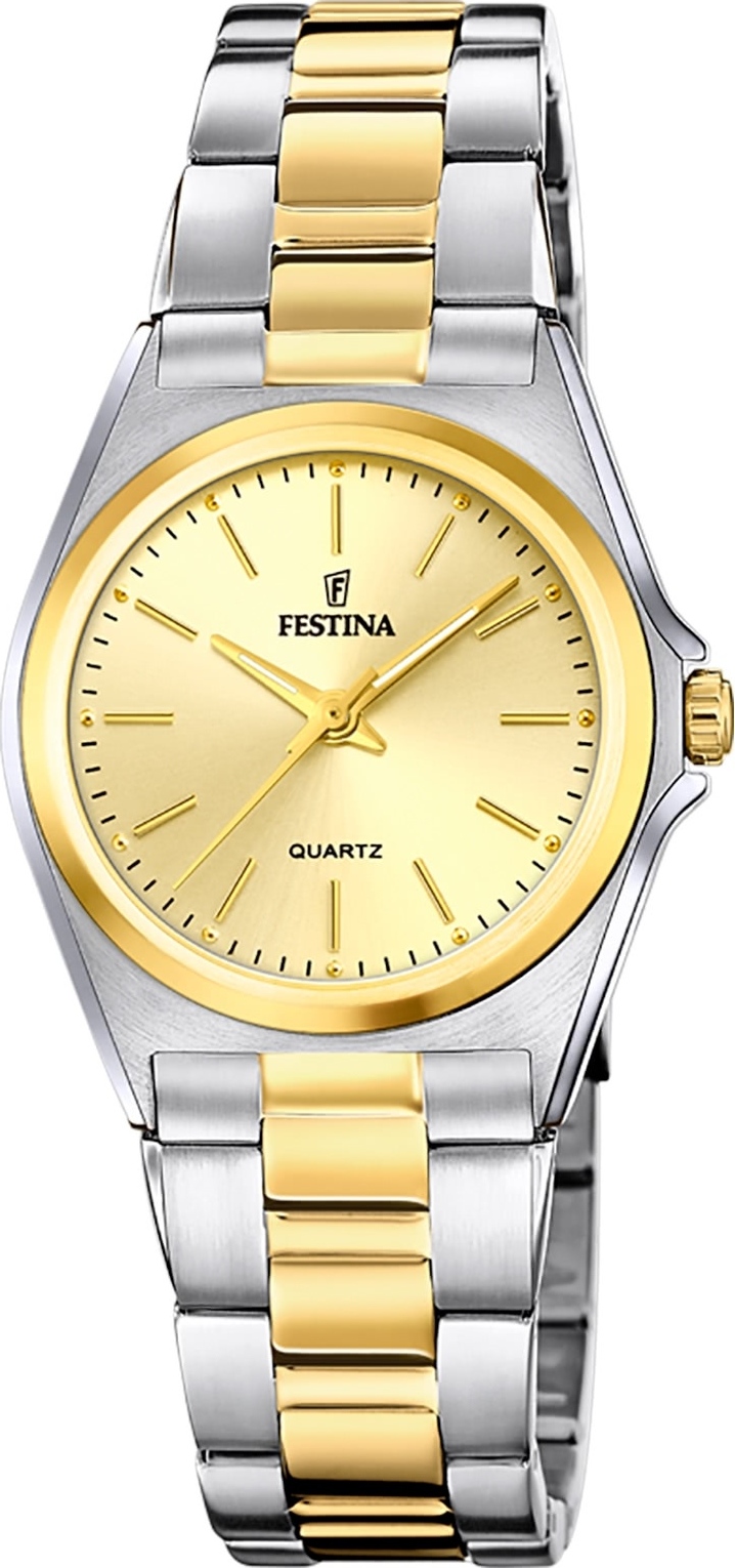 Festina dámske náramkové hodinky z nehrdzavejúcej ocele strieborné zlaté príležitostné D2UF20556/3