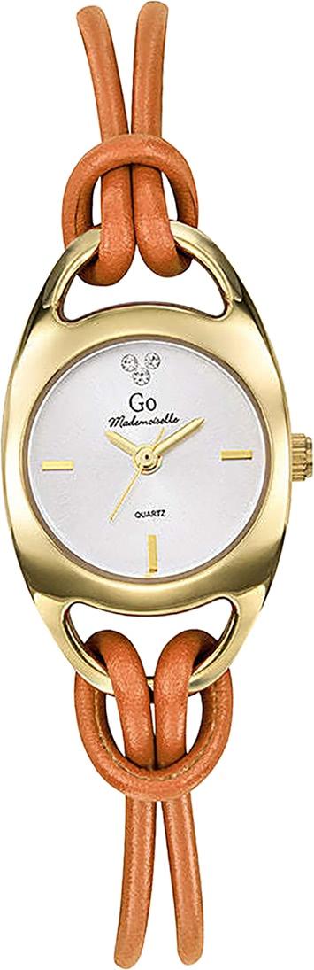 Len dámske náramkové hodinky Girl Only oranžové analógové Mademoiselle s koženým remienkom D2UGO699370