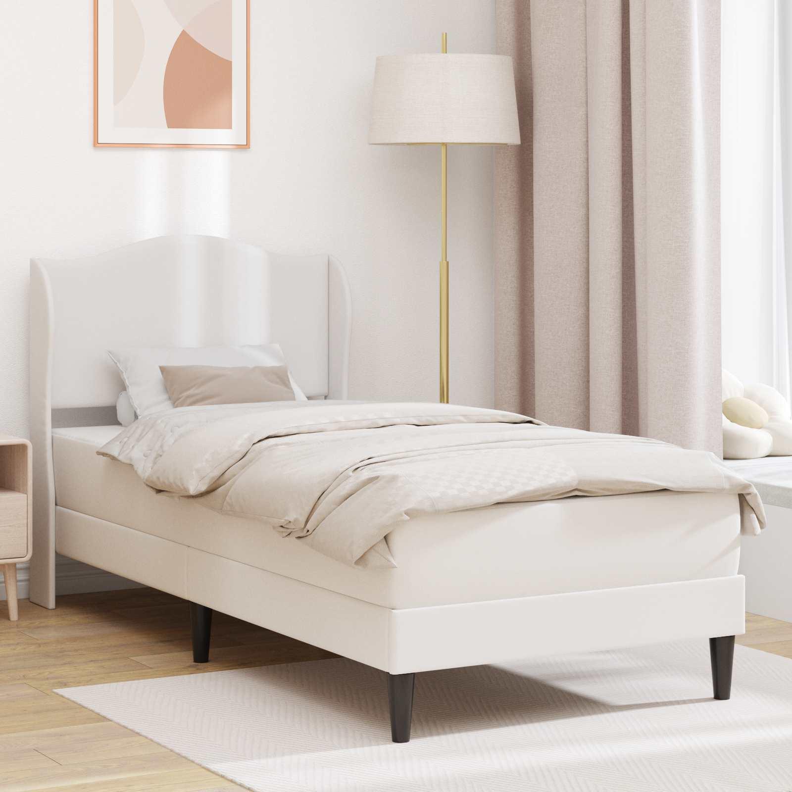 vidaXL Möbel Bettrahmen mit Kopfteil Weiß 80 x 200 cm KunstlederKlassische Betten - Klassische Betten c4777 LL0000496739-VDLL-NEW26522
