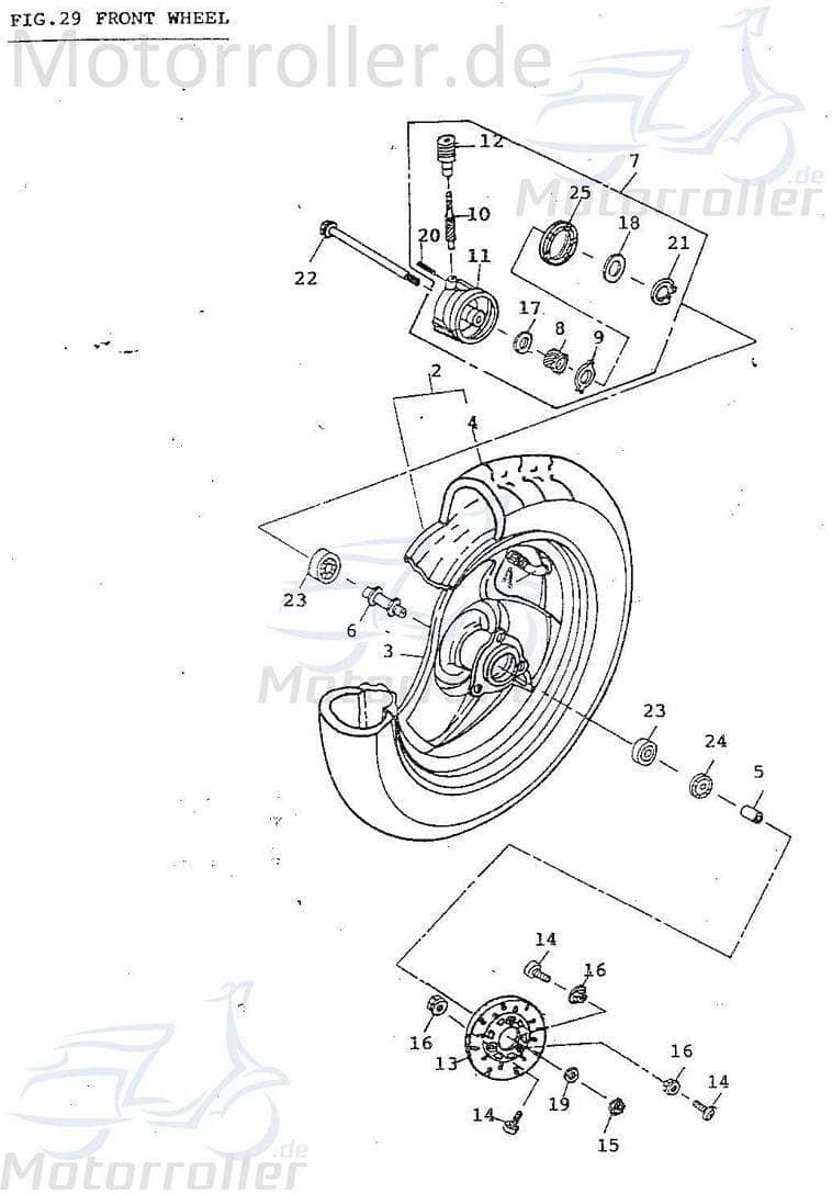 Adly Vorderrad 10 Zoll JET 50 Vorderradfelge 50ccm 2Takt Motorroller.de Vorderfelge Vorderrad-Felge vorne Vorder-Felge Vorder-Rad 50ccm-2Takt Scooter 42701-109-000