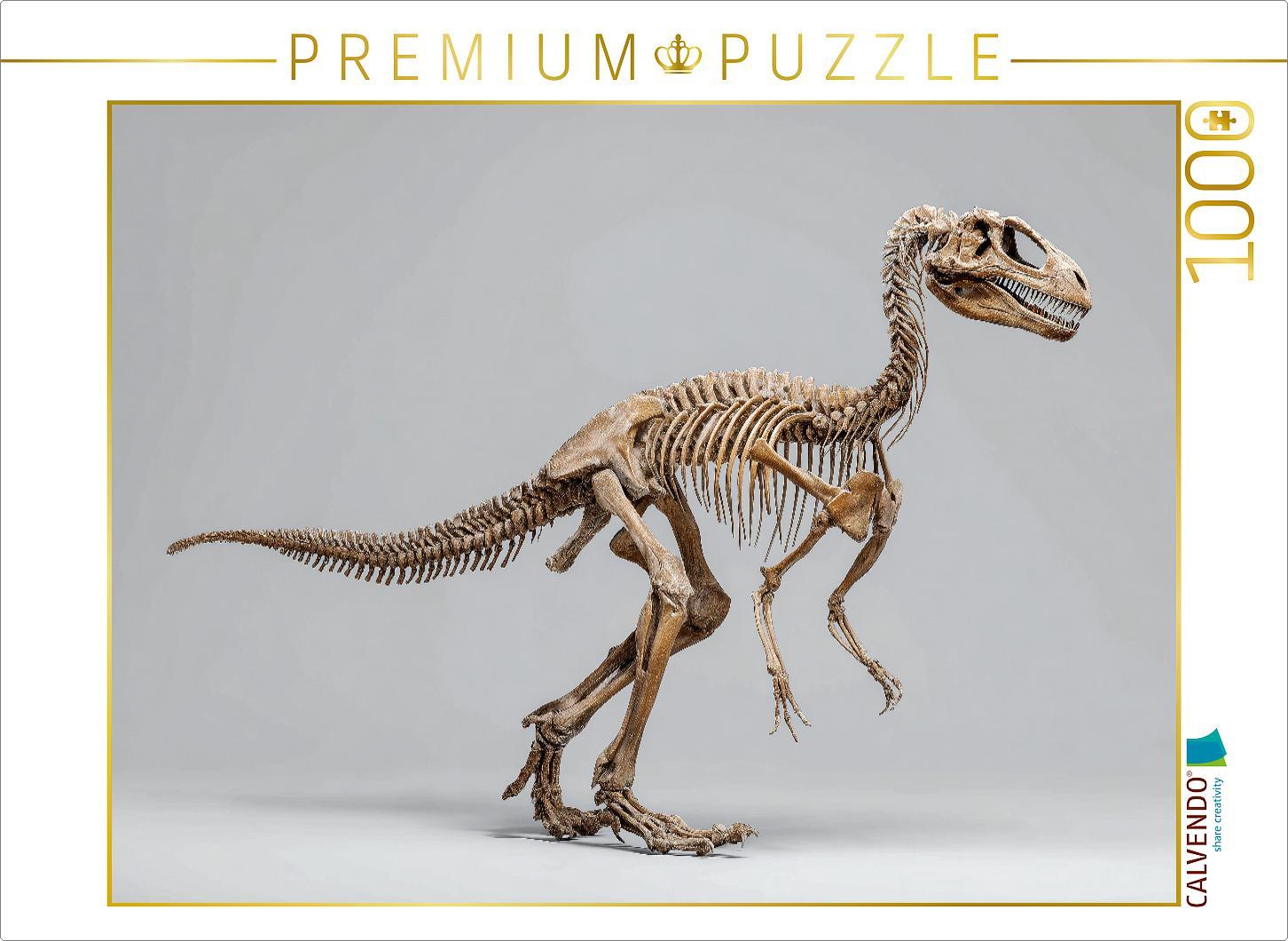CALVENDO Puzzle Deinonychus-Skelett - Raubsaurier mit Kletterkrallen | 1000 Teile Lege-Größe 64x48cm Foto-Puzzle für glückliche Stunden