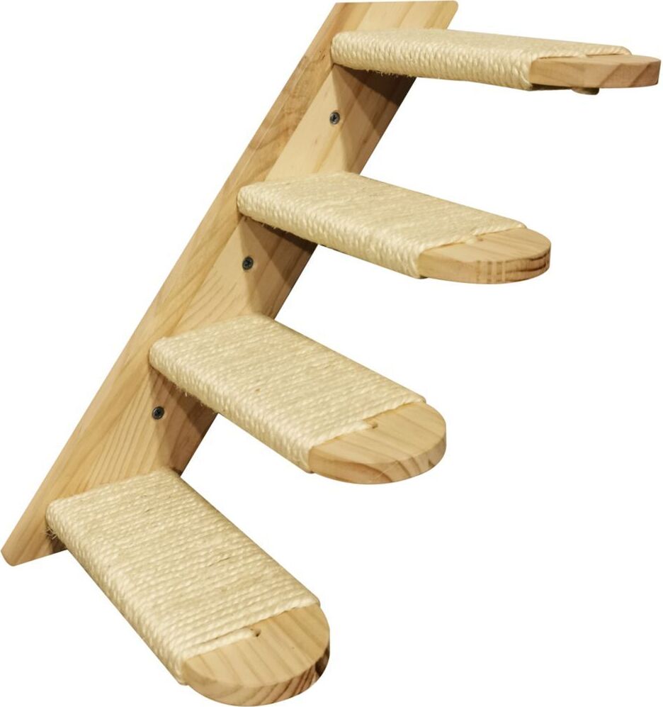 Buri 4x Katzen Wandtreppe 4-Sprossen Kletterleiter Katzenkletterbrücke Katzenleiter Kletterbaum Kletterwand Wandbrücke Katzenbrücke Katzenbrücke Kletterbrücke Katzenkletterweg VX12364-4er