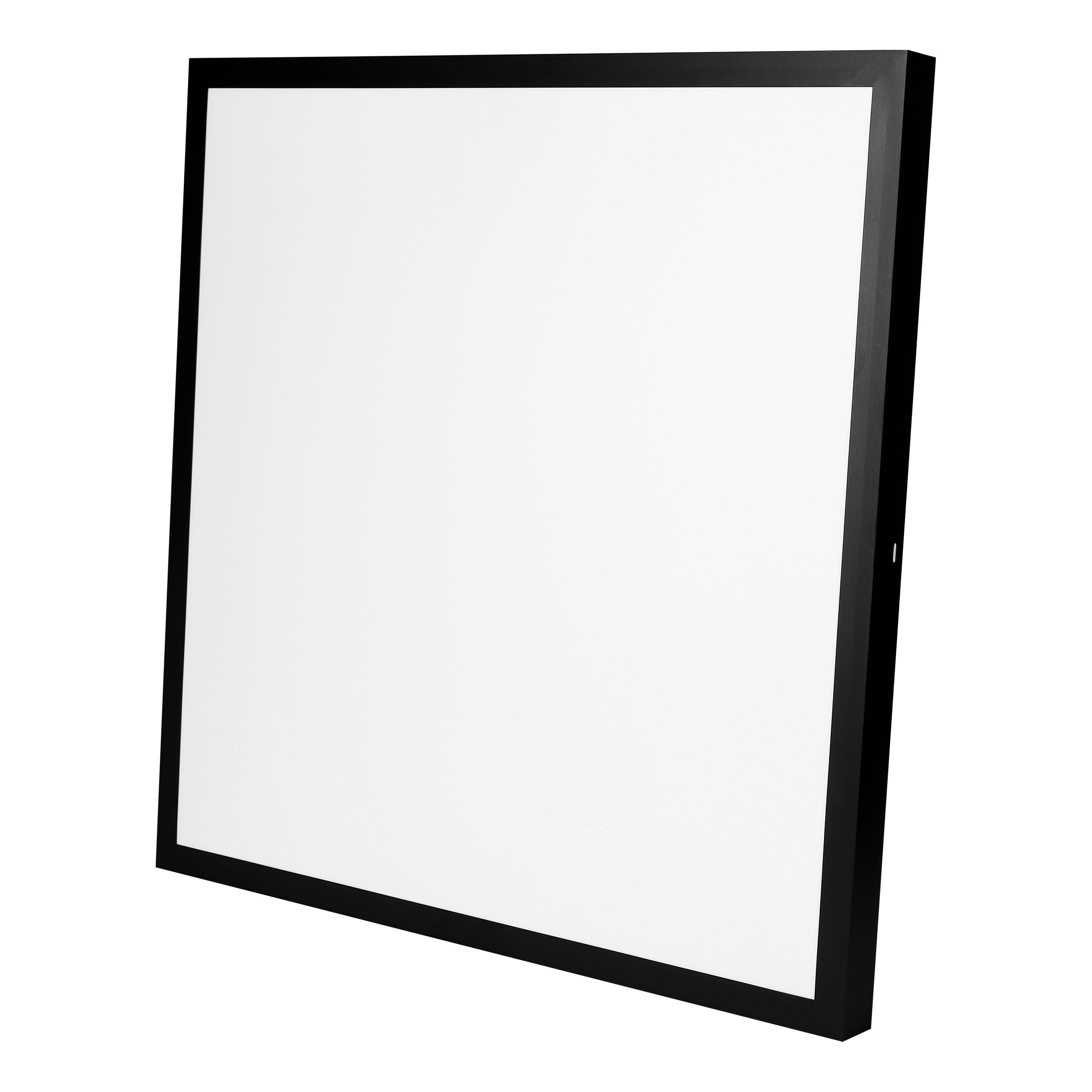 XUDO LED Panel 60x60cm Aufputz 28W 4000lm 4500K Neutralweiß Deckenleuchte Schwarz Bürolampe Deckenlampe Aluminium XD-HP100B