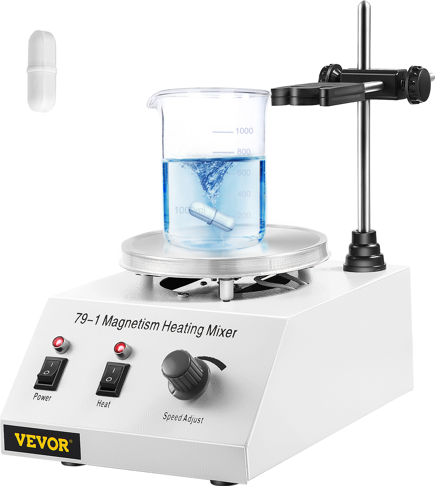 VEVOR Labor Magnetrührer Heizplatte 1L Drehzahlregelung Magnetrührer 25W