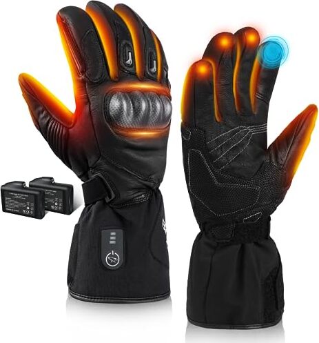 Barchi Heat Store Barchi beheizte Handschuhe Männer Frauen, wiederaufladbare Motorradhandschuhe, elektrischer Handwärmer, geeignetes Winterradfahren, Skifahren, Wandern