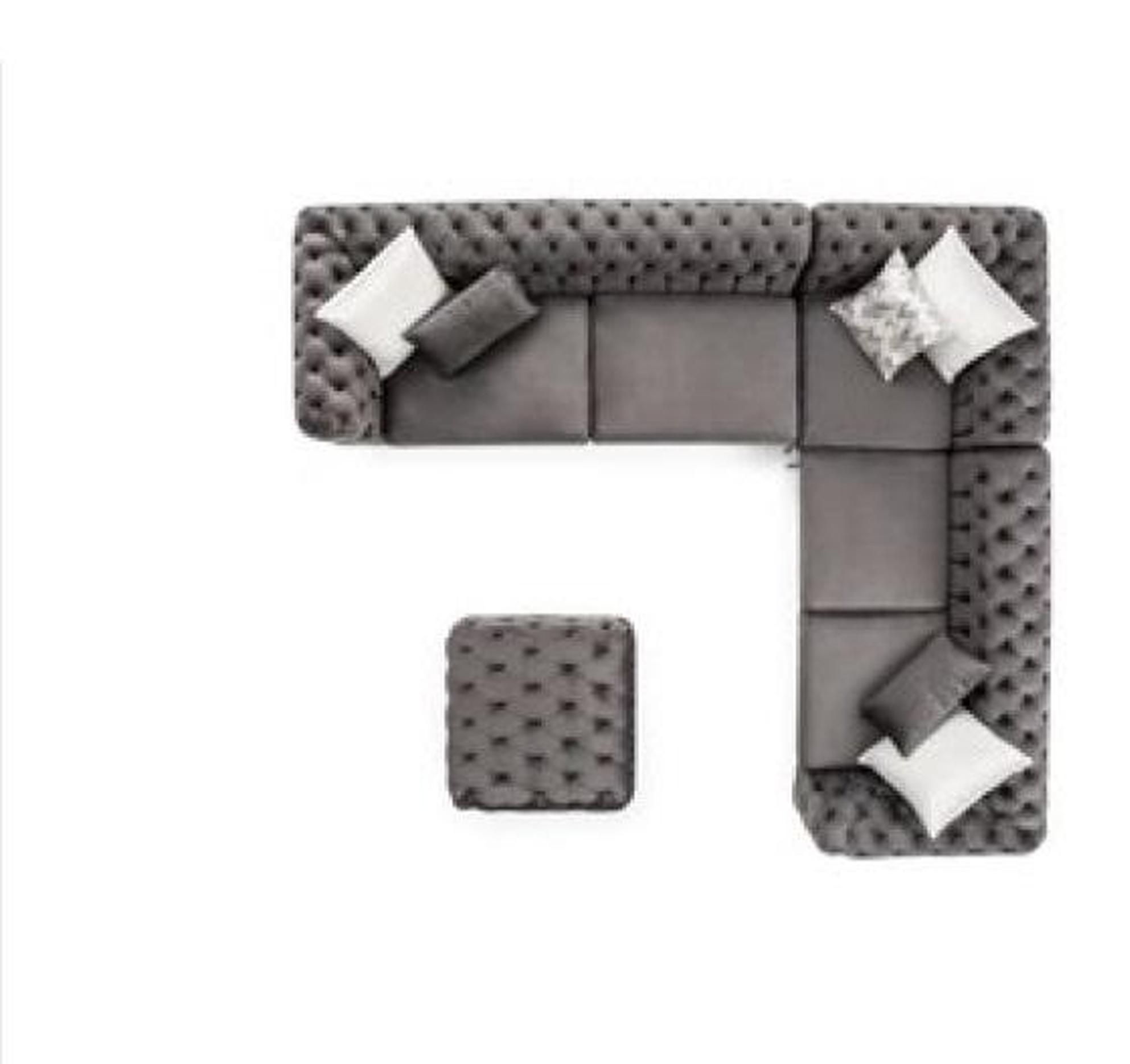 Grau Chesterfield Polstersofa Sofa Ecksofa Garnitur Polster Luxus Ecke Sofas Neu