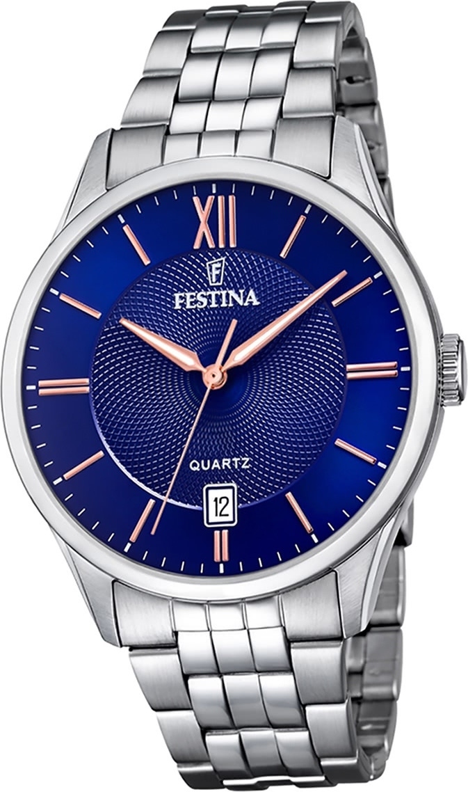 Festina pánske hodinky z nehrdzavejúcej ocele F20425/5 náramkové hodinky Silver Classic D2UF20425/5