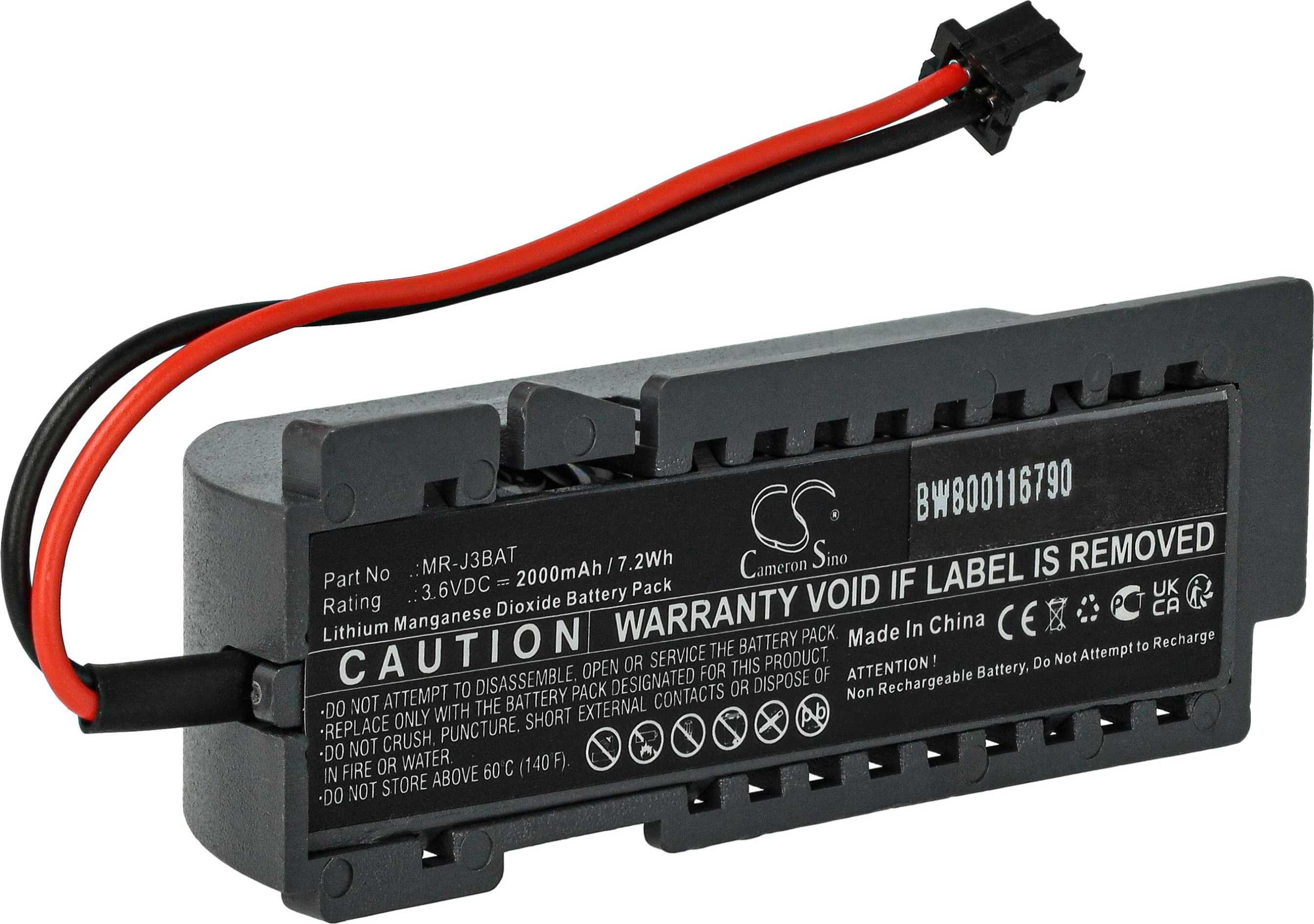vhbw Batterie kompatibel mit Mitsubishi MelServo MR-J3-T4 Servoverstärker (2000 mAh, 3,6 V, Li-MnO2) 145526410-1