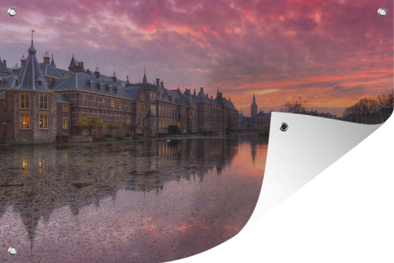 MuchoWow® 60x40 cm Outdoor-Poster Gartendeko Sichtschutz Garten Poster für den Garten Den Haag - Wasser - Binnenhof 133|1297067