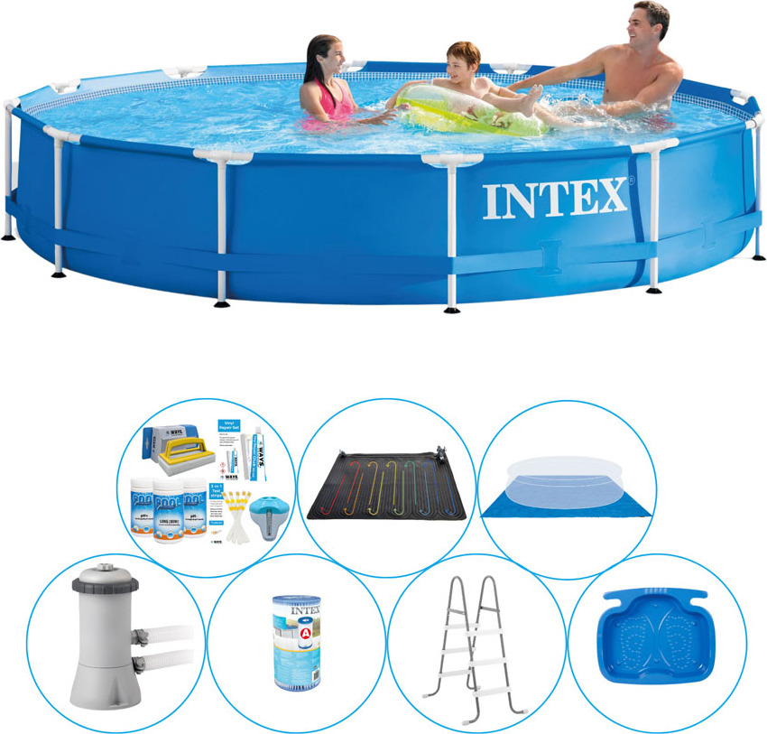 Bazén Super Deal - 8-dielny - Intex Kovový rám 366x76 cm