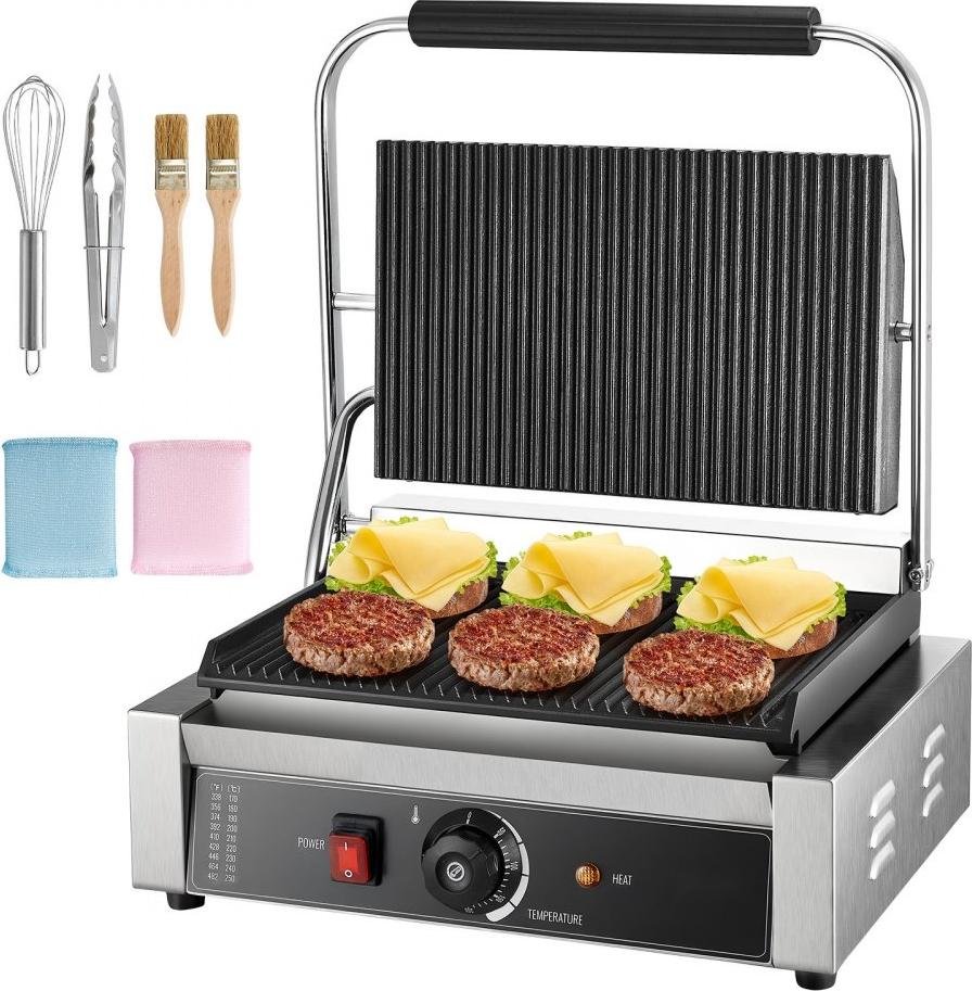 Profesionálny sendvičovač s panini grilom - grilovacia doska 34x23cm - komerčný panini gril - vysoko výkonný sendvičovač