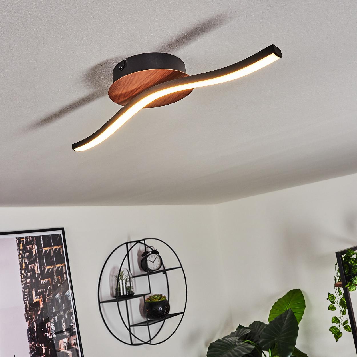 hofstein Tramuschio »Tramuschio« Deckenlampe, Metall, Kunststoff, Schwarz/Weiß/Braun H3450185