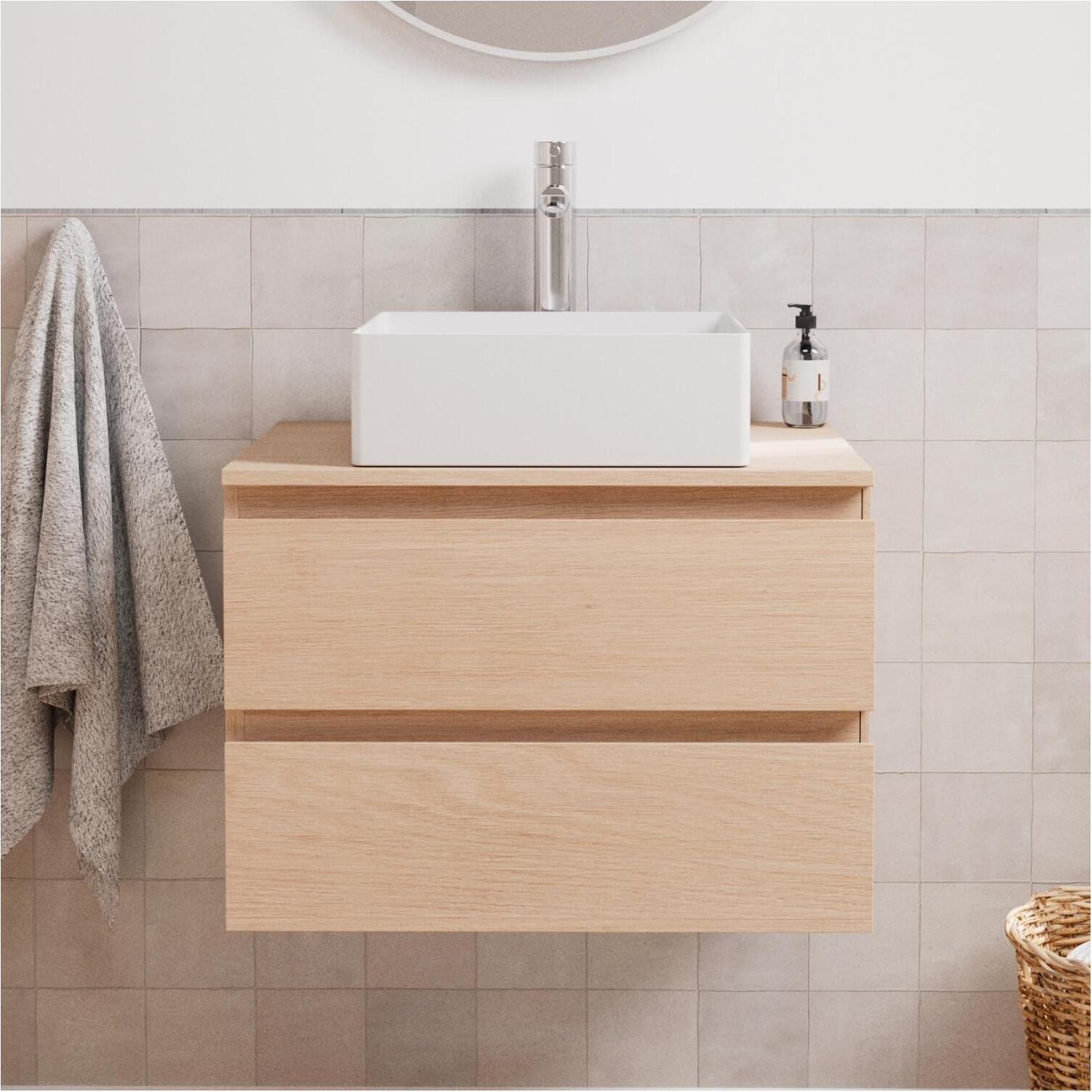 Einzelwaschtisch-Unterschrank-Set 60 cm + SORRENTO Spüle