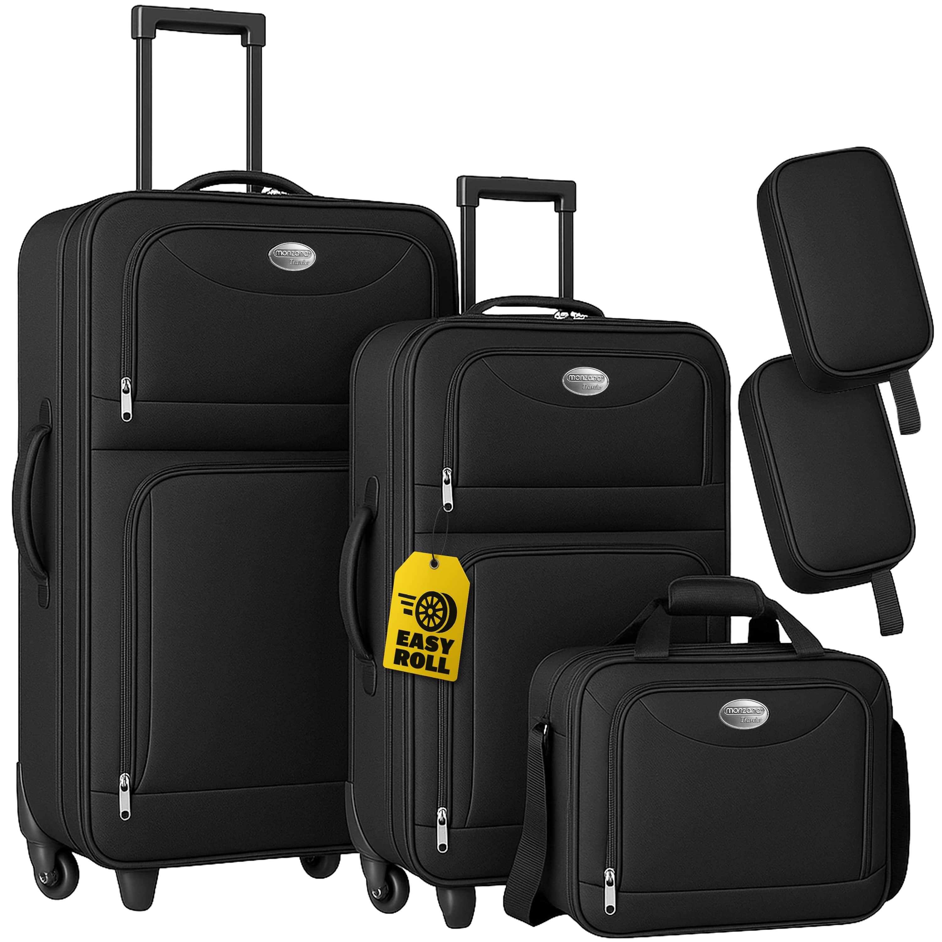 MONZANA 4-teiliges Kofferset Weichschale Schwarz 8698