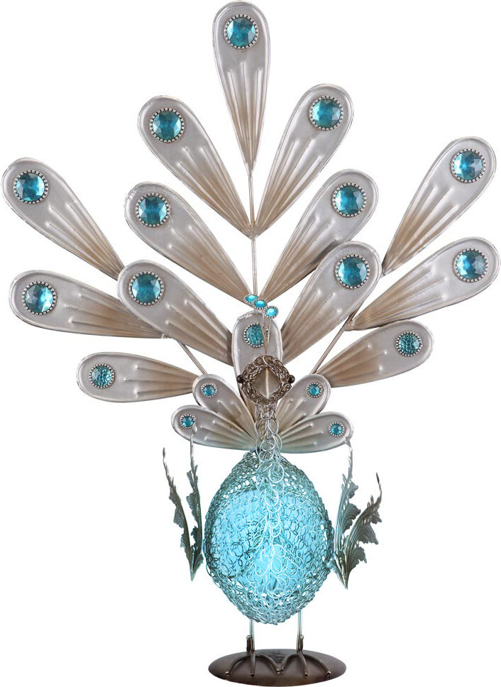 Globo LED Solarlampe, Pfau, Dekosteine, H 56,8 cm 121966