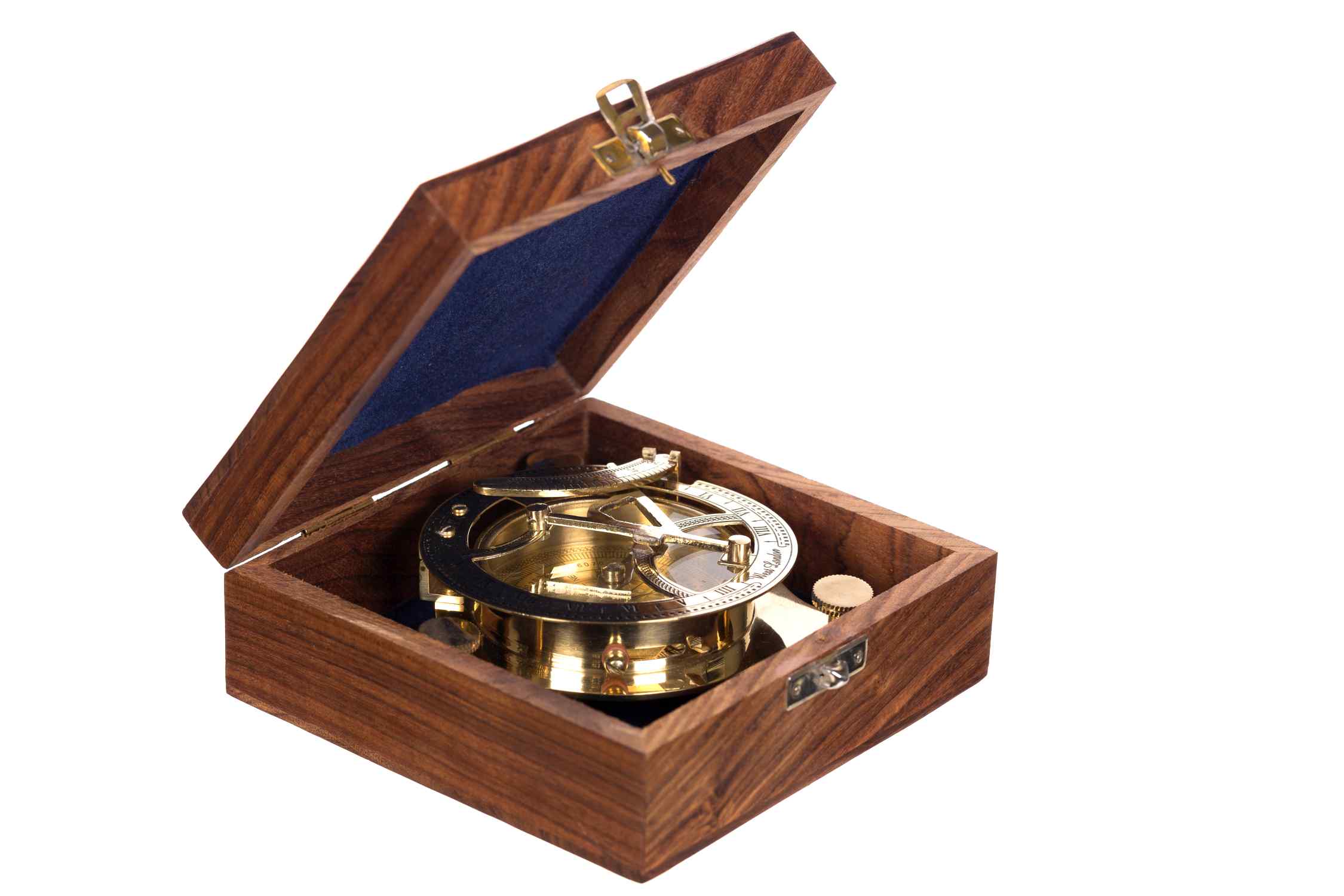 Peilkompass aus Messing in edler Holzbox 4 Kompass 