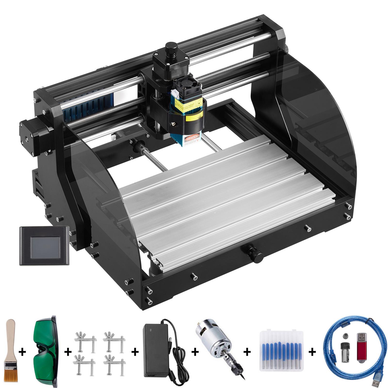 Gravírka SucceBuy, sústruh 3018 Pro s 10 000 ot./min, 3 osami, riadením GRBL, DC 24 V, 5 A, drevový sústruh z hliníkového profilu a bakelitu, CNC