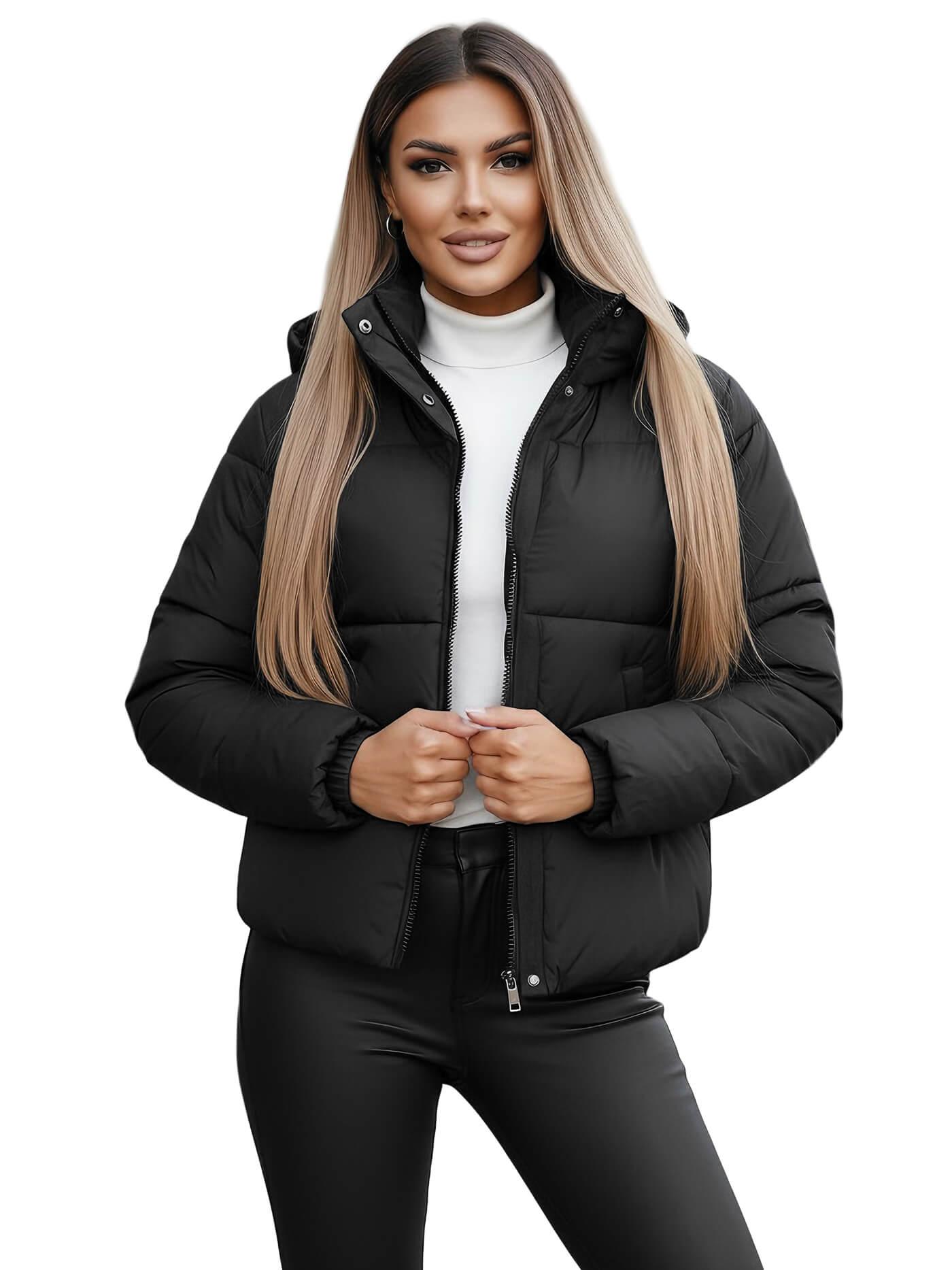 Damen Winterjacke Schwarz OZONEE JS/16M9188/392Z XL