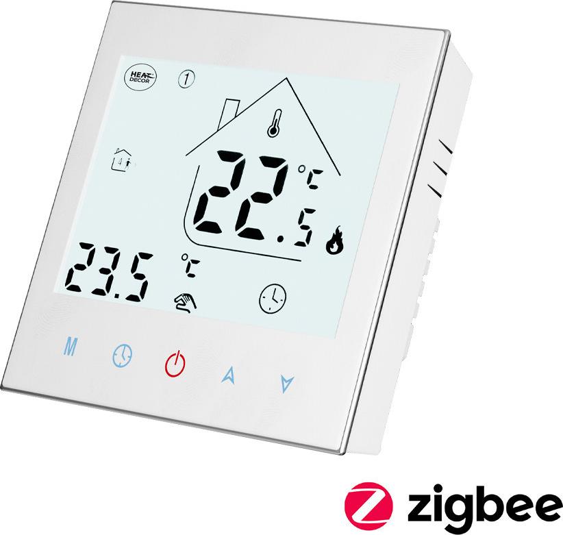 HEAT DECOR HD-T1000.W Programmierbarer Thermostat mit Zigbee 3.0-Kommunikation - Weiß