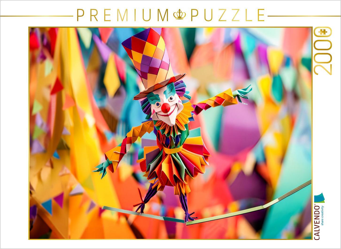 CALVENDO Puzzle Seiltänzer aus Papier im Zirkus | 2000 Teile Lege-Größe 90x67cm Foto-Puzzle für glückliche Stunden