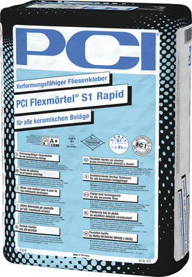 PCI Flexmörtel® S1 Rapid verformungsfähiger Fliesenkleber für alle keramischen Beläge grau 20 kg 1572