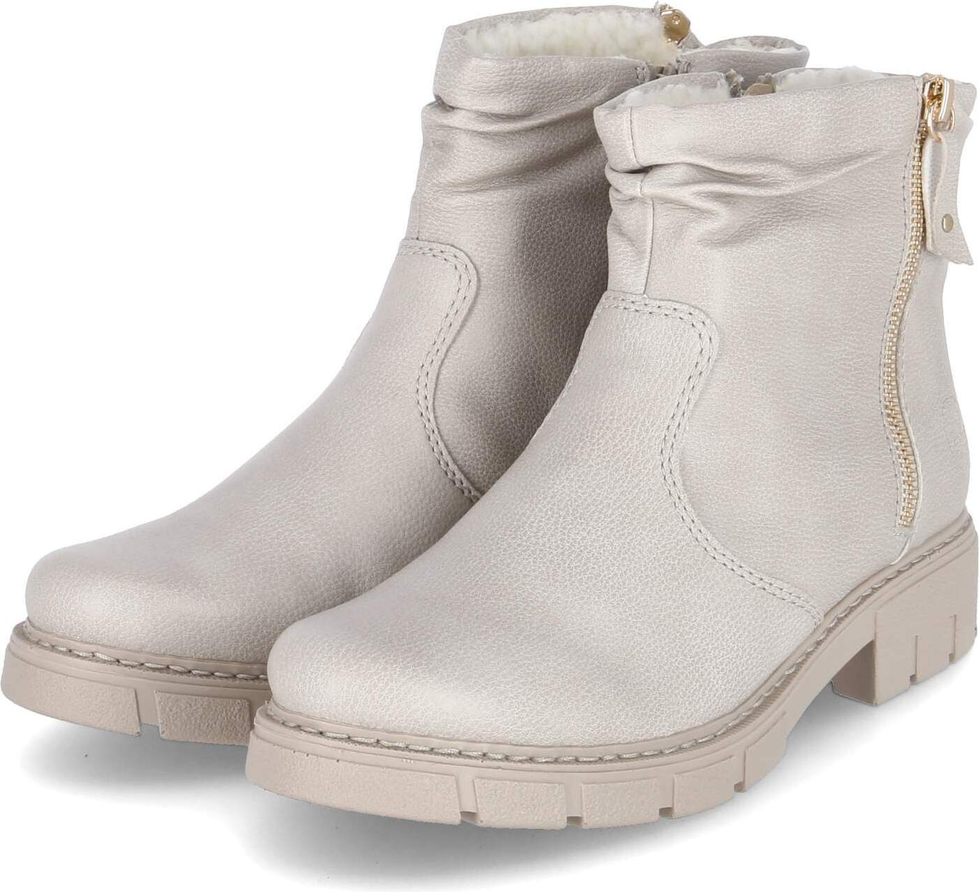 Rieker Damen Winterstiefeletten Beige Kunstleder Größe: 36