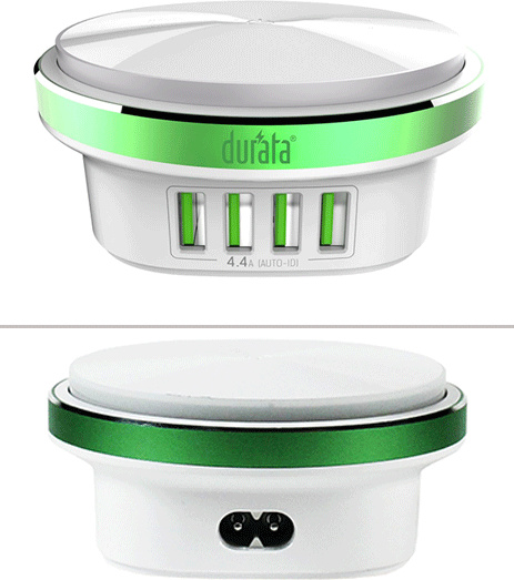 Durata Home Charger + Led Press nočná lampa 4 x USB port