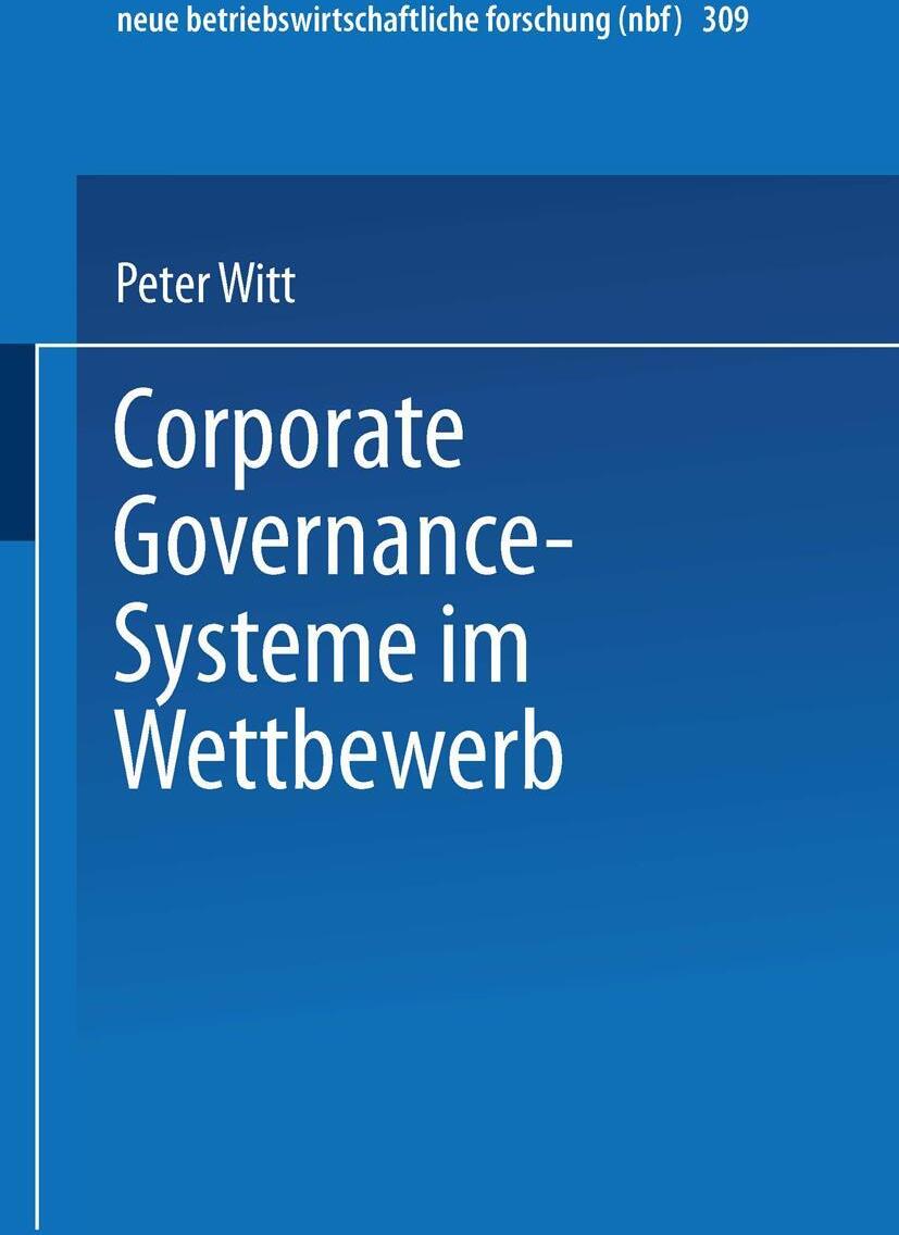 Sonstige Verlage Corporate Governance-Systeme im Wettbewerb