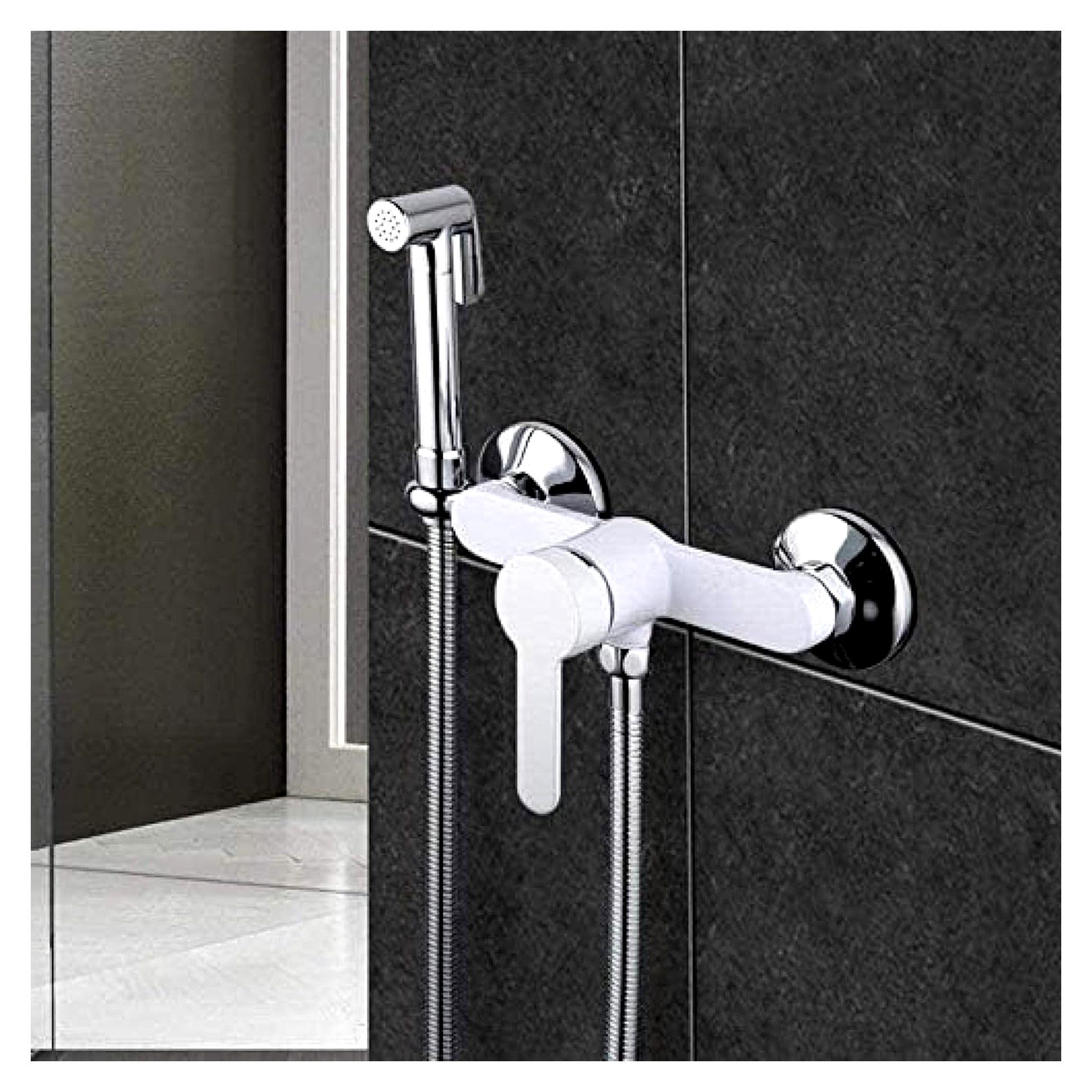 Markenlos Wasserhahn Neuankömmlinge Weiß ModernFaucet Einhebelmischer Wandmontiertes Luxus-Badezimmer-Duscharmatur-Set
