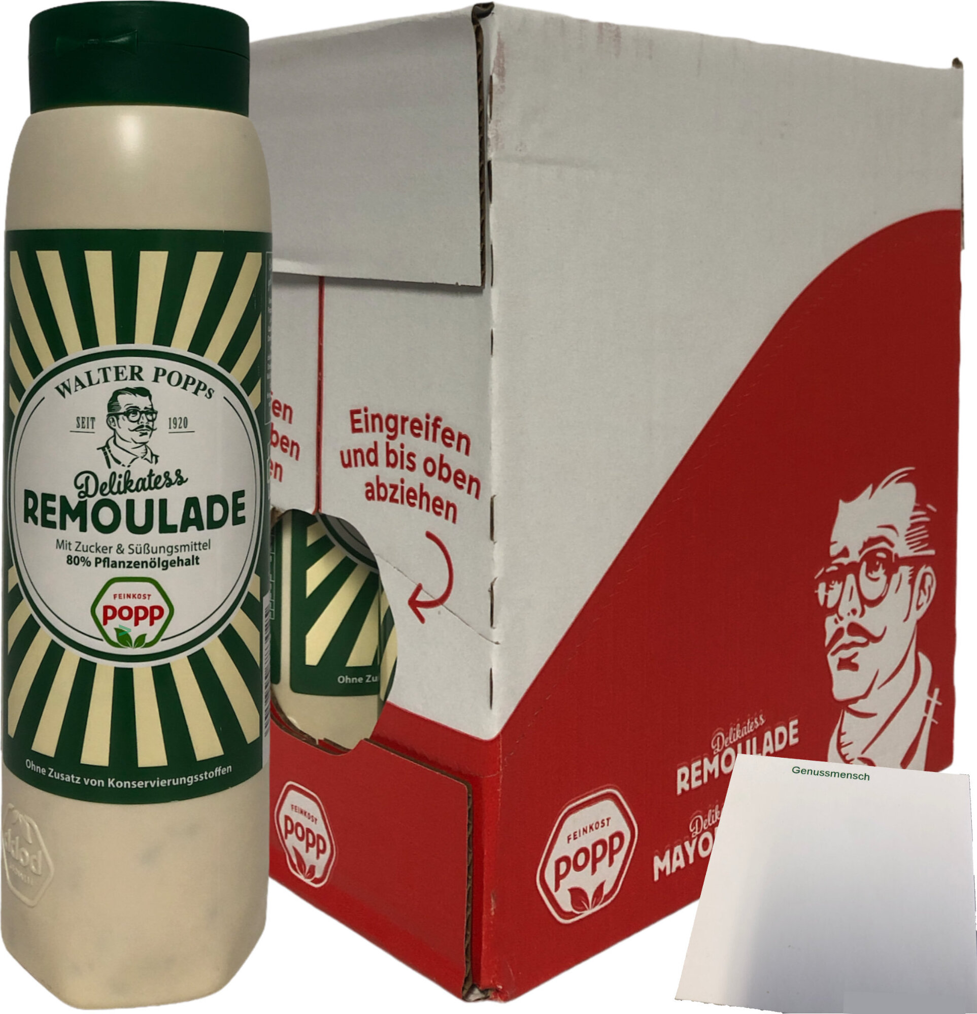 Popp Delikatess Remoulade 80% Rapsöl VPE (6x650ml) + usy Block