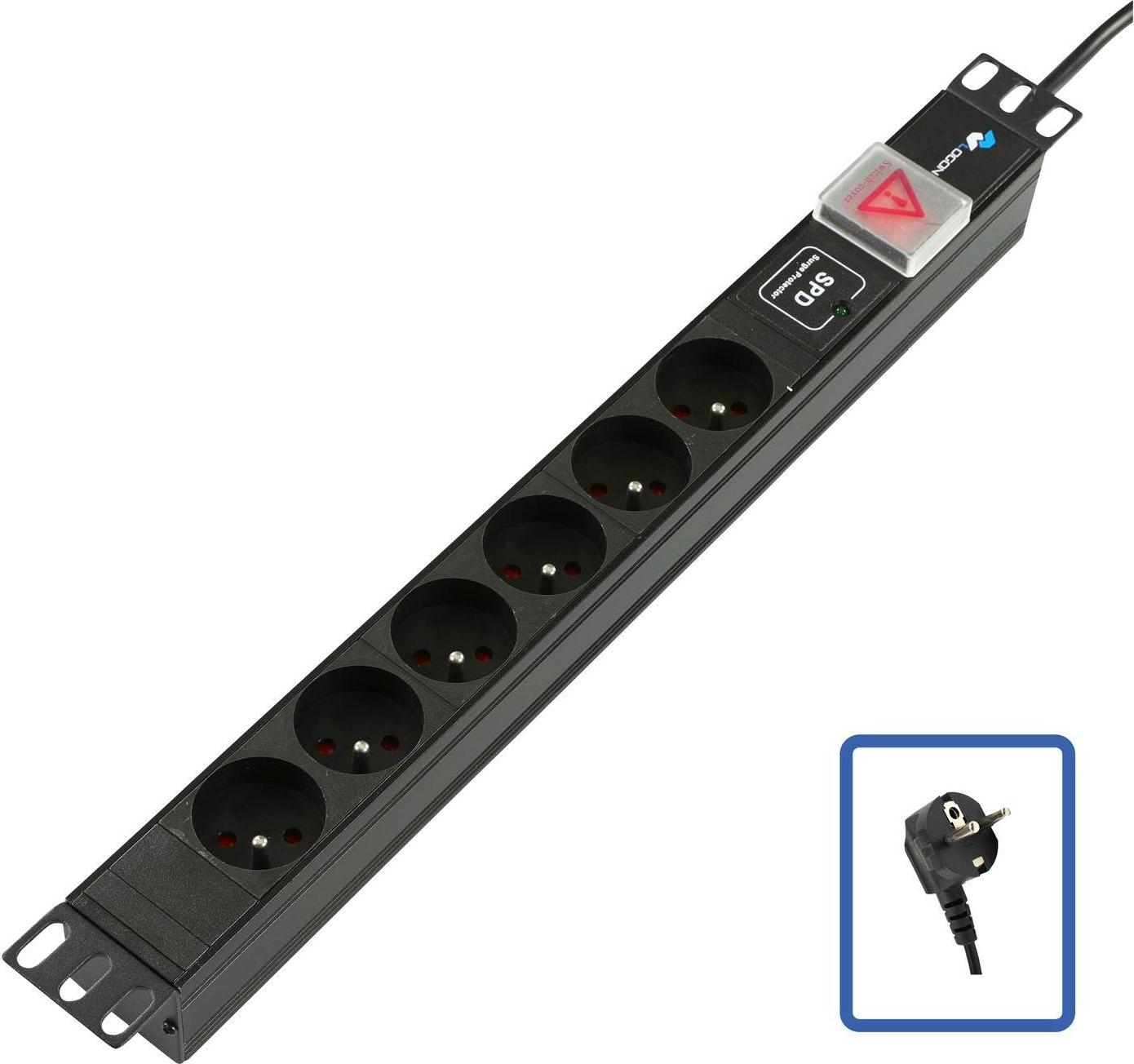 Lanview POWER STRIP 19" - 6 WAYS - 1U (TUPS047)