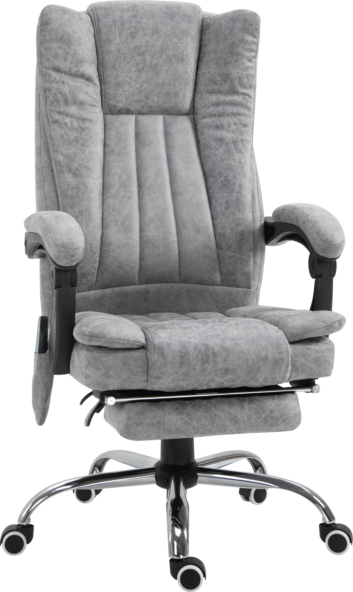 Masážne kreslo Vinsetto Kancelárske kreslo Masážne kreslo Funkcia vyhrievania Funkcia polohovania Funkcia masáže Podnožka Hrubé čalúnenie Sivá 62 x 67 x 113-120 cm
