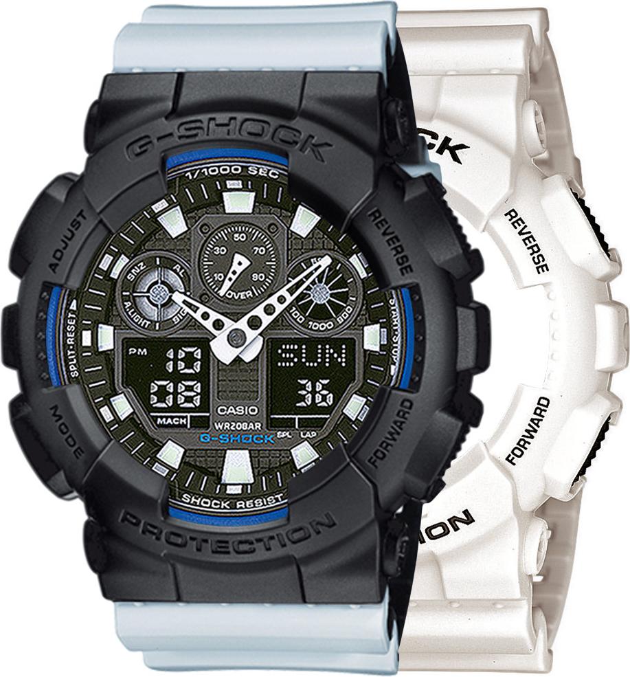Zegarek Casio G-Shock SET GA-100B-7AER + BEZEL 10358741 + PASEK 10527469 20BAR
