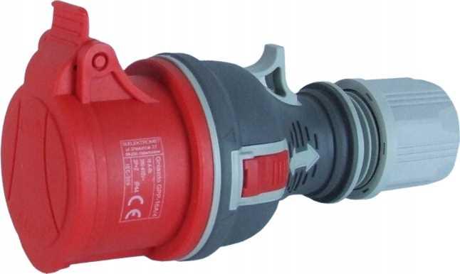 ORNO Steckdose 32A 4P - Rot - Tragbar - IP44 - Hochwertige Verarbeitung - Twist-System