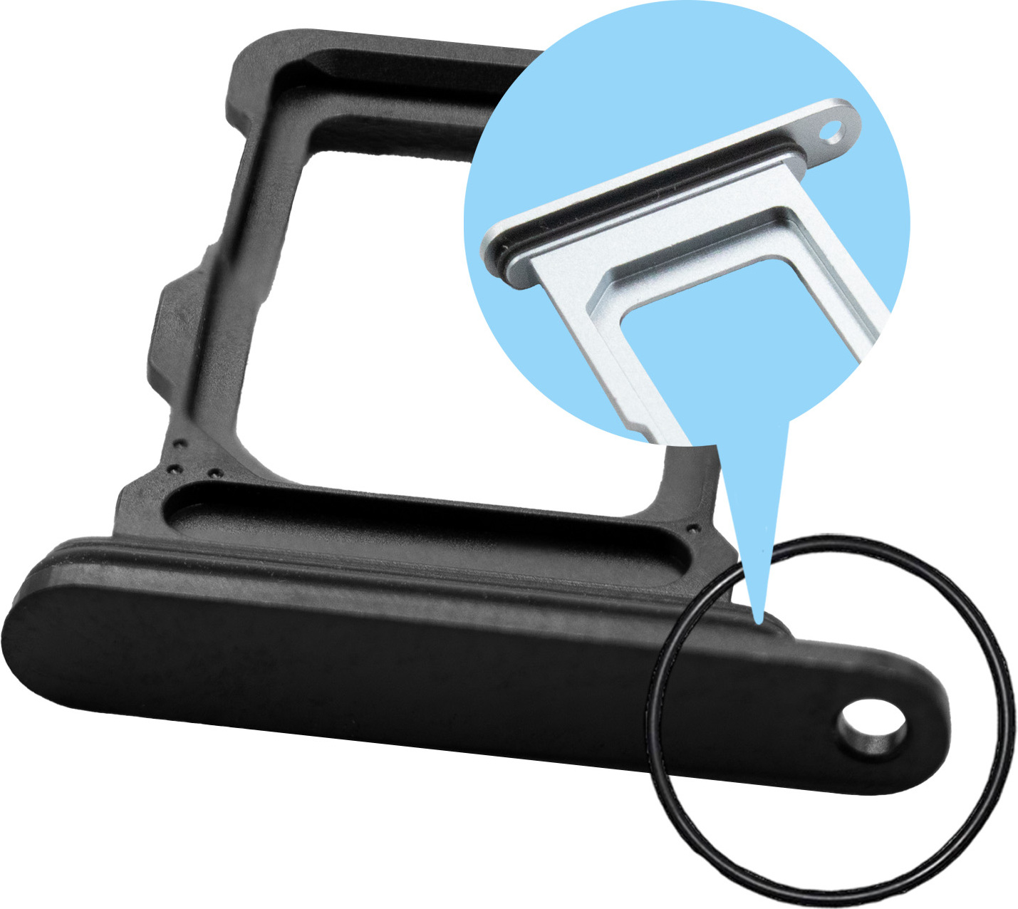 MMOBIEL SIM- Kartenhalter für iPhone 16 Pro/16 Pro Max - SIM Kartensteckplatz - Schwarz Sim IP 16 Pro/16 pro max Black - 7447